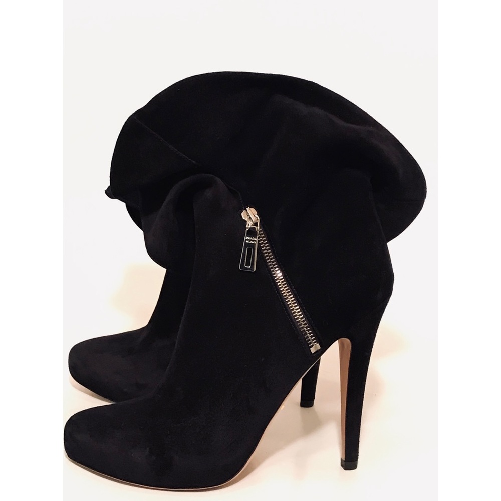PRADA Black Suede Platform Booties Sz. 8 - Picture 2 of 8